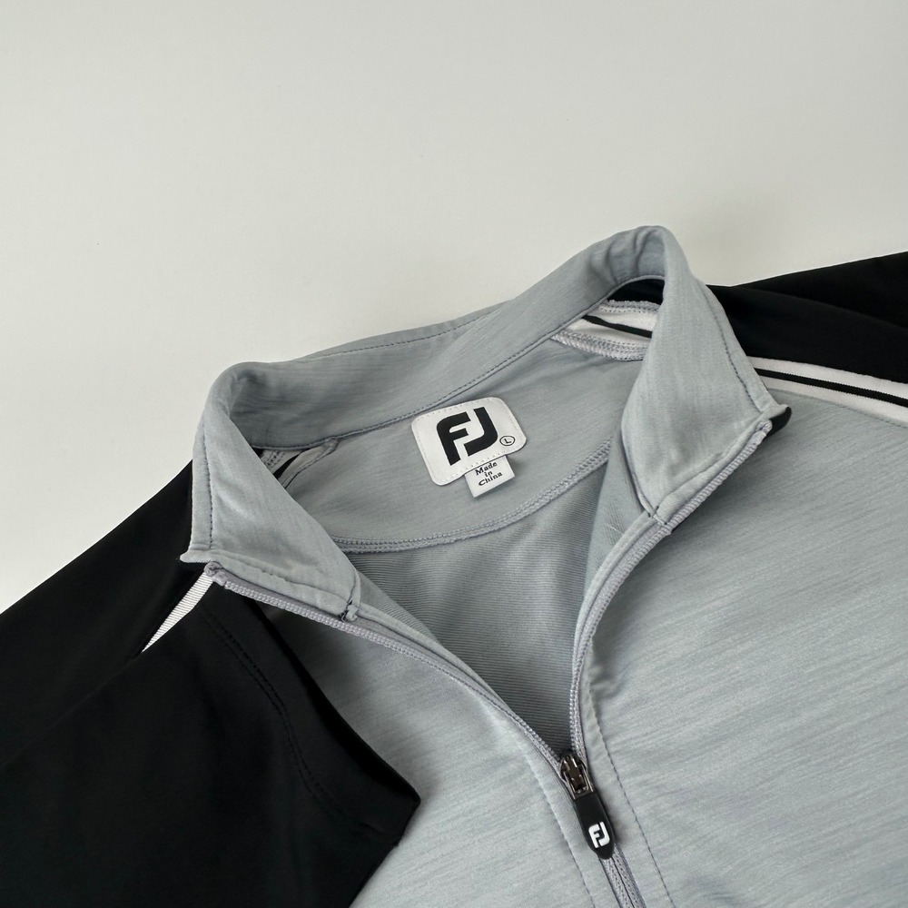 FootJoy WMNS L Golf Jacket Grey Black Full Zip Up Lightweight Performance Layer